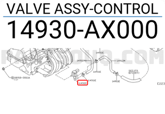 Nissan 14930AX000 VALVE ASSY-CONTROL