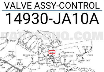 Nissan 14930JA10A VALVE ASSY-CONTROL