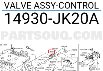 Nissan 14930JK20A VALVE ASSY-CONTROL