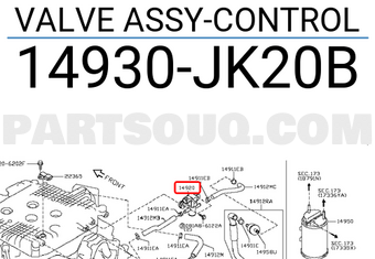 Nissan 14930JK20B VALVE ASSY-CONTROL