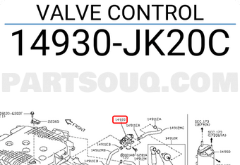 Nissan 14930JK20C VALVE CONTROL