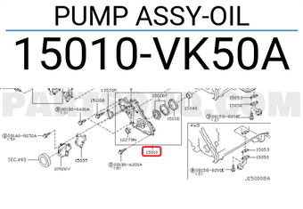 Nissan 15010VK50A PUMP ASSY-OIL