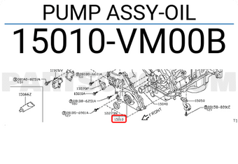 Nissan 15010VM00B PUMP ASSY-OIL