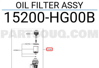 Nissan 15200HG00B OIL FILTER ASSY