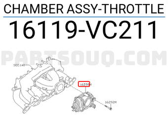 Nissan 16119VC211 CHAMBER ASSY-THROTTLE