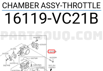 Nissan 16119VC21B CHAMBER ASSY-THROTTLE