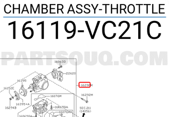 Nissan 16119VC21C CHAMBER ASSY-THROTTLE