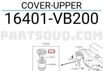 Nissan 16401VB200 COVER-UPPER