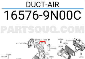Nissan 165769N00C DUCT-AIR