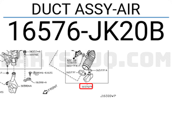 Nissan 16576JK20B DUCT ASSY-AIR