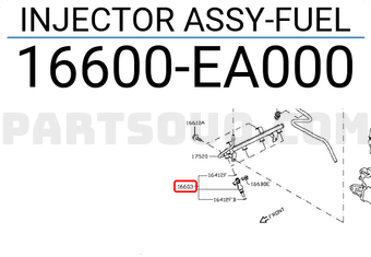 Nissan 16600EA000 INJECTOR ASSY-FUEL