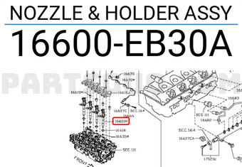 Nissan 16600EB30A NOZZLE & HOLDER ASSY