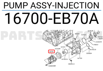 Nissan 16700EB70A PUMP ASSY-INJECTION