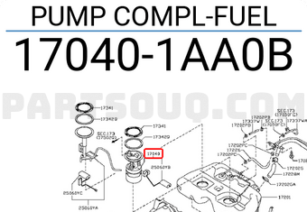 Nissan 170401AA0B PUMP COMPL-FUEL