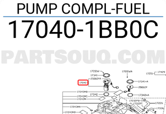 Nissan 170401BB0C PUMP COMPL-FUEL