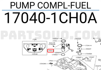 Nissan 170401CH0A PUMP COMPL-FUEL