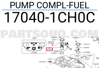 Nissan 170401CH0C PUMP COMPL-FUEL