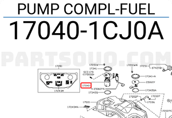 Nissan 170401CJ0A PUMP COMPL-FUEL