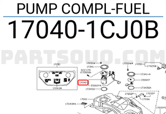 Nissan 170401CJ0B PUMP COMPL-FUEL