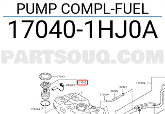 Nissan 170401HJ0A PUMP COMPL-FUEL