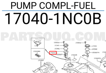 Nissan 170401NC0B PUMP COMPL-FUEL