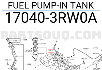 Nissan 170403RW0A FUEL PUMP-IN TANK