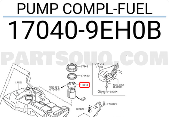 Nissan 170409EH0B PUMP COMPL-FUEL