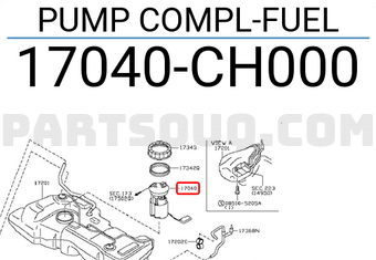 Nissan 17040CH000 PUMP COMPL-FUEL
