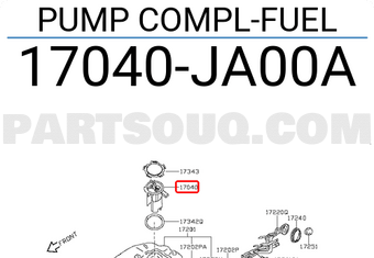 Nissan 17040JA00A PUMP COMPL-FUEL