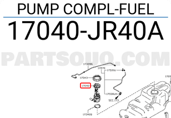 Nissan 17040JR40A PUMP COMPL-FUEL