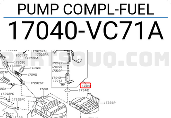 Nissan 17040VC71A PUMP COMPL-FUEL