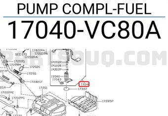 Nissan 17040VC80A PUMP COMPL-FUEL