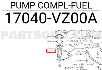 Nissan 17040VZ00A PUMP COMPL-FUEL