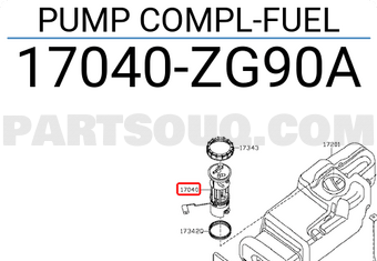 Nissan 17040ZG90A PUMP COMPL-FUEL