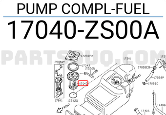 Nissan 17040ZS00A PUMP COMPL-FUEL