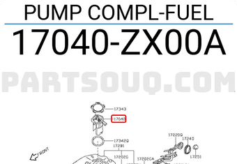 Nissan 17040ZX00A PUMP COMPL-FUEL