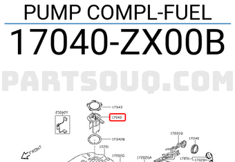Nissan 17040ZX00B PUMP COMPL-FUEL