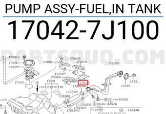 Nissan 170427J100 PUMP ASSY-FUEL,IN TANK