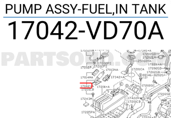 Nissan 17042VD70A PUMP ASSY-FUEL,IN TANK