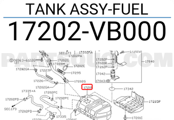 Nissan 17202VB000 TANK ASSY-FUEL
