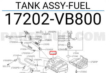 Nissan 17202VB800 TANK ASSY-FUEL