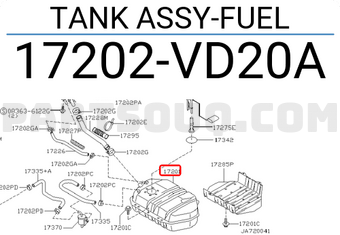 Nissan 17202VD20A TANK ASSY-FUEL