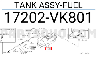 Nissan 17202VK801 TANK ASSY-FUEL