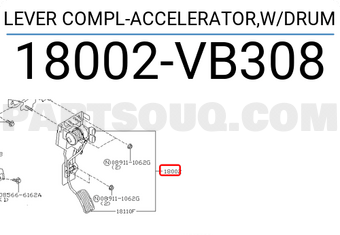 Nissan 18002VB308 LEVER COMPL-ACCELERATOR,W/DRUM
