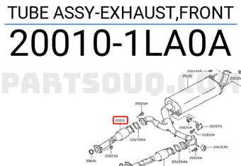 Nissan 200101LA0A TUBE ASSY-EXHAUST,FRONT
