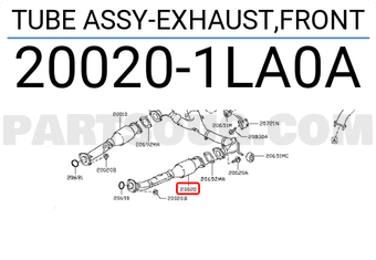 Nissan 200201LA0A TUBE ASSY-EXHAUST,FRONT