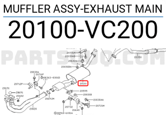 Nissan 20100VC200 MUFFLER ASSY-EXHAUST MAIN