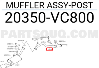 Nissan 20350VC800 MUFFLER ASSY-POST
