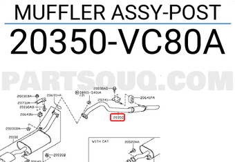 Nissan 20350VC80A MUFFLER ASSY-POST