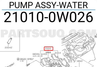 Nissan 210100W026 PUMP ASSY-WATER